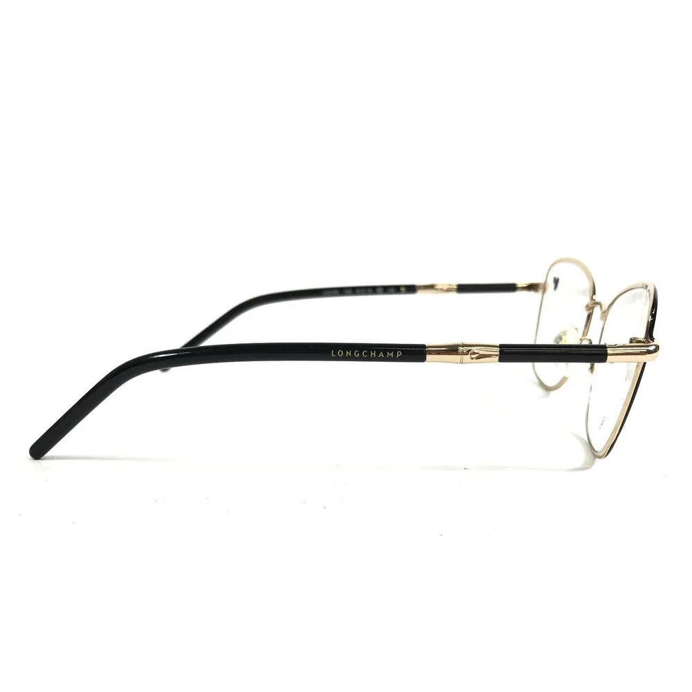 Longchamp Eyeglasses Frames LO2155 728 Black Gold Butterfly Wire Rim 53-18-140